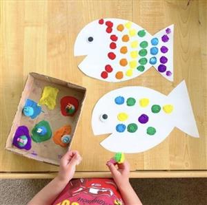 Paper Fish with Painted Dots 